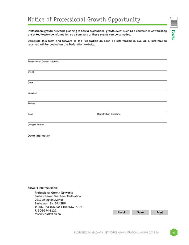 Professional Growth Networks: Notice of Professional Growth Opportunity ...