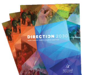 A document with a multi-coloured cover and the title Direction 2030.